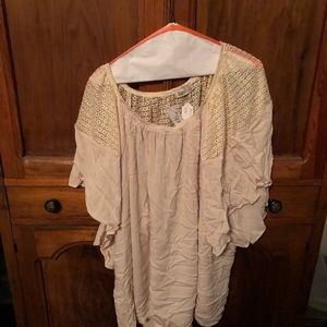 Blush Eyelet Plus Size Tunic